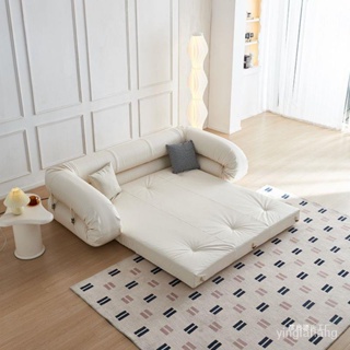 多功能折疊沙發床小戶型可折疊整裝奶油風貓抓皮兩用簡約客廳陽臺沙發床 折疊沙發床 床 床架 沙發 YBO2