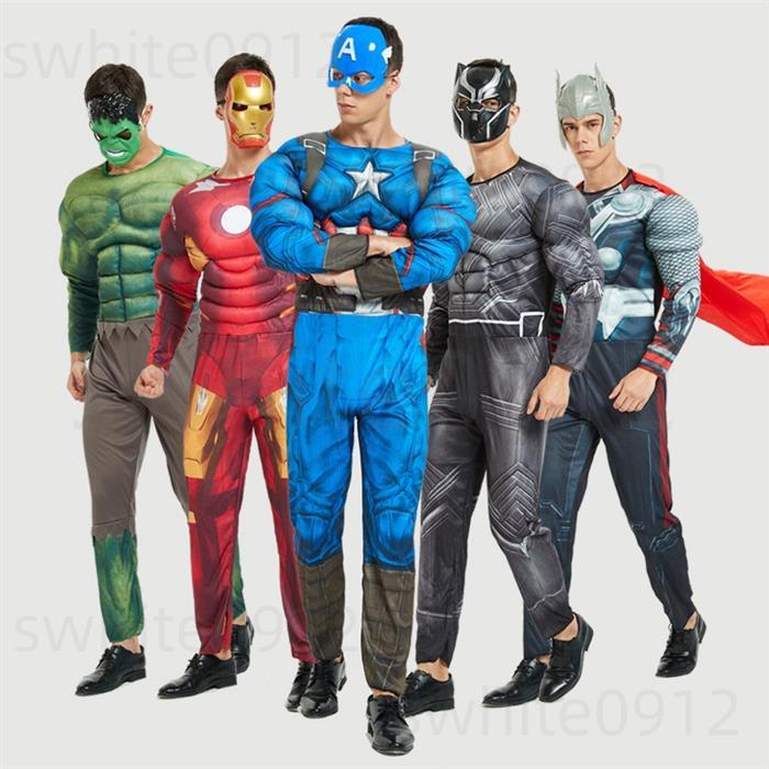 👻萬聖狂歡👻cosplay服裝 演出服 成人 復仇者聯盟 蜘蛛人 美國隊長 超人 鋼鐵人 擎天柱cosplay肌肉服