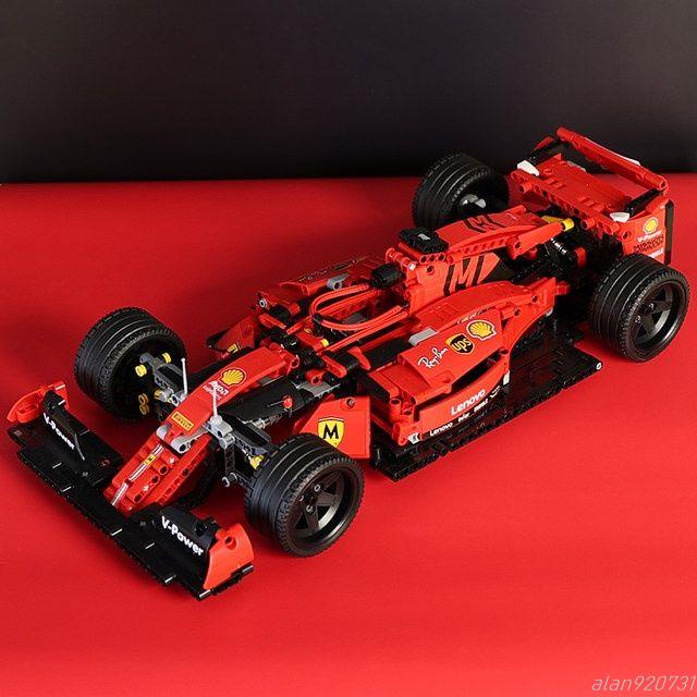 新款 方程式賽車裝飾擺件 兼容樂高積木F1法拉利方程式賽車男孩跑車玩具成人高難度益智拼裝禮物
