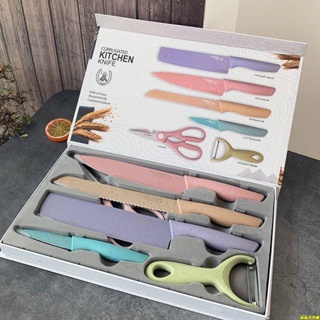 廚房刀具~彩色六件套不銹鋼套刀嬰兒寶寶輔食刀具套裝家用全套廚房切片菜刀