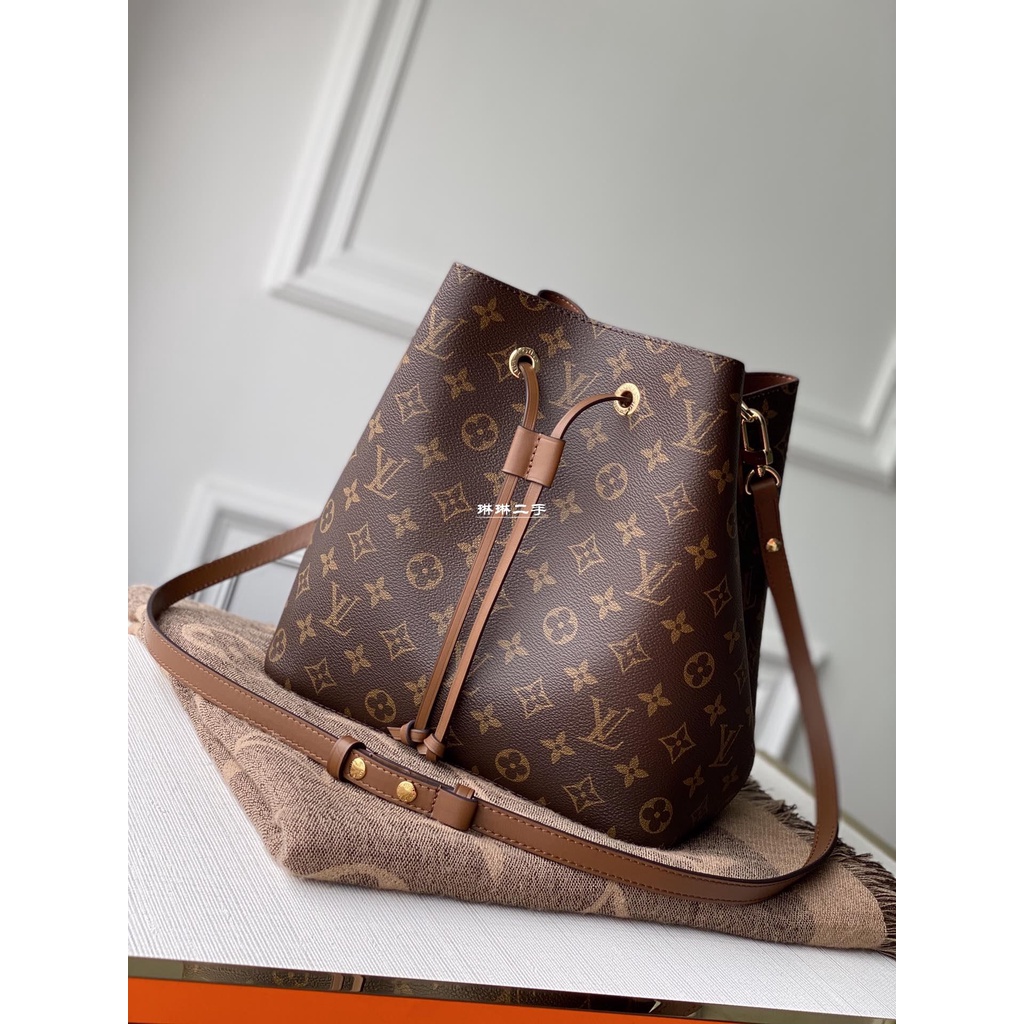 二手Louis Vuitton LV Neonoe 老花水桶包 M44887焦糖色