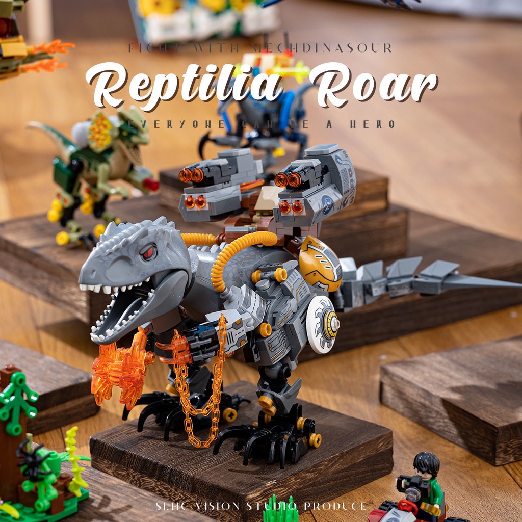 恐龍 人仔 新品侏羅紀恐龍世界3迅猛龍機甲機械霸王龍玩具兼容 樂高積木人仔