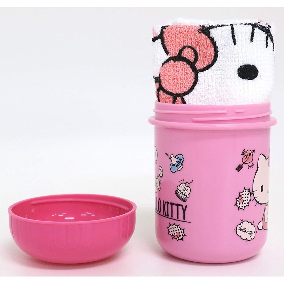蔓菟小舖💖日本OSK kitty 毛巾 收納罐 攜帶式毛巾組 小方巾 手帕 F11