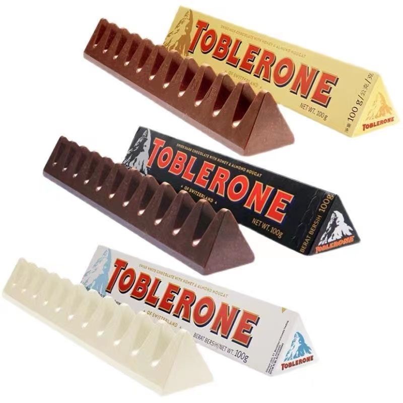 【超实惠】億滋進口瑞士Toblerone三角100g*4黑巧白巧牛奶巧克力糖果正品