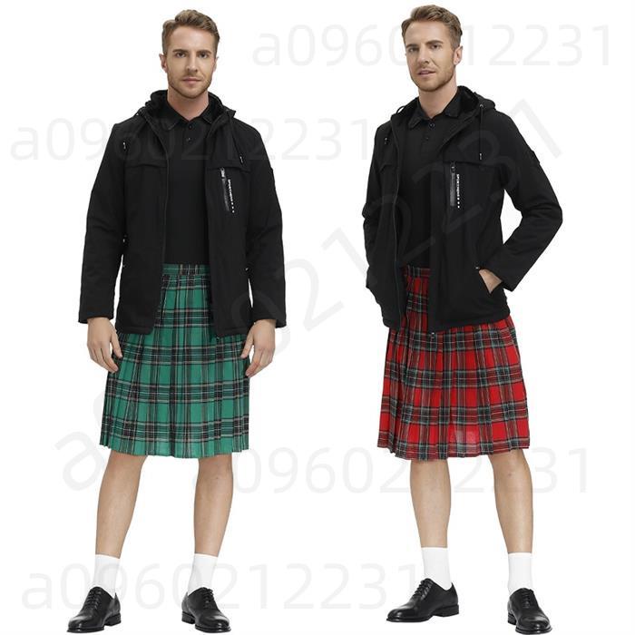 👻萬聖狂歡👻cosplay 4colors 傳統蘇格蘭短裙成人男士蘇格蘭服裝萬聖節派對節日服裝男士棉裙角色扮演 惡搞