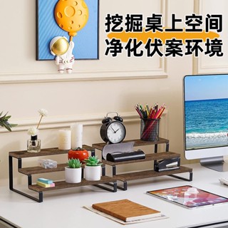 臺灣出貨 公仔展示架 扭蛋 泡泡瑪特展示架 多肉植物展示 三層桌麵盲盒收納 多功能書桌工位模型展示辦公室分層收納置物架