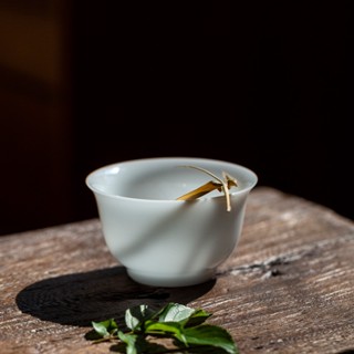 ｛高品質茶具精選｝白瓷冰種玉瓷茶杯羊脂玉白瓷功夫茶主人杯陶瓷冰種品茗杯單杯