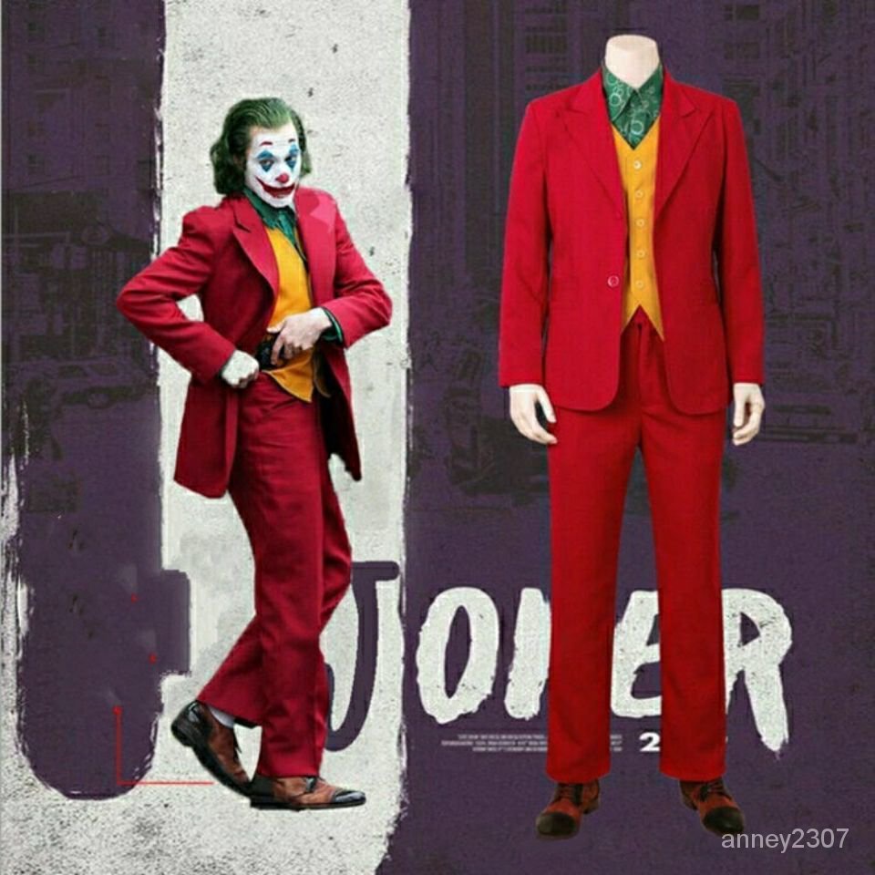 萬聖節服裝大人 小丑裝 joker 衣服 傑昆菲尼克斯 表演服裝萬聖節cosplay演出服成人男套裝