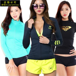 臺灣發貨免運潛水游泳ROXY韓版游泳衣潛水服女防曬水母浮潛長袖長褲沖浪泳衣速幹泳裝80