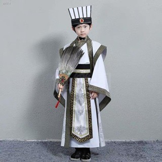 饞樂園△ 兒童古裝漢服男童古代三國演義曹操劉備關羽張飛諸葛亮服裝演出服 角色扮演服 萬聖節兒童衣服1019