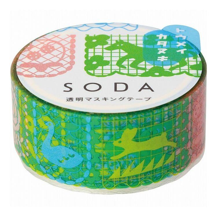 【KING JIM】HITOTOKI SODA 透明PET卷狀膠帶 軋型款 20MM 剪紙畫(CMTD20-006) 墊腳石購物網