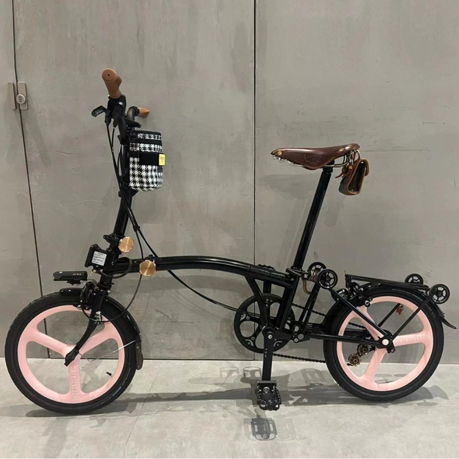 朝暮間 FuYao適用brompton小布折疊自行車配件改裝349碳纖維輪組三刀輪組