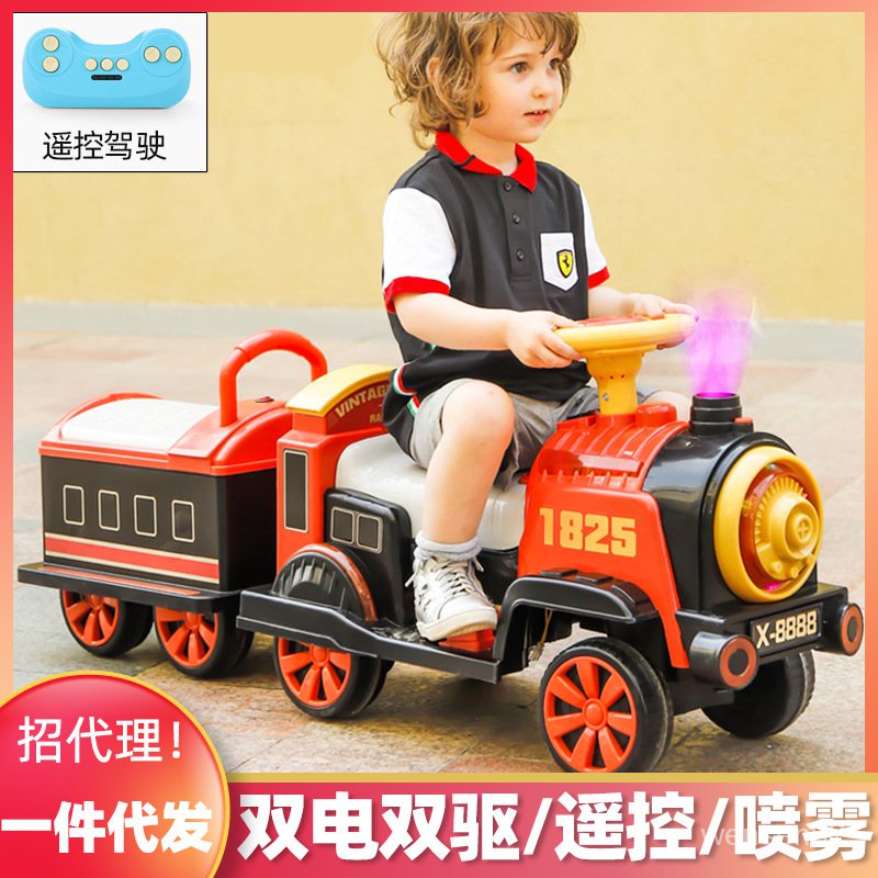 【哆哆購】兒童電動車小火車寶寶噴霧汽車小孩玩具車可坐人雙䮠充電童車 RS0I