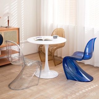 【工廠直銷】潘東椅簡約現代餐椅創意設計師亞剋力塑料椅子網紅透明椅化妝凳子 T5VA