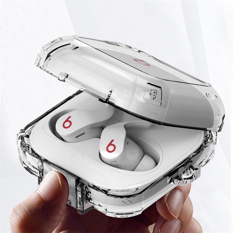 適用魔音Beats Fit Pro耳機保護套 新款beats魔音耳機防摔保護殼透明開關鎖釦軟殼防塵矽膠保護套BeatsF