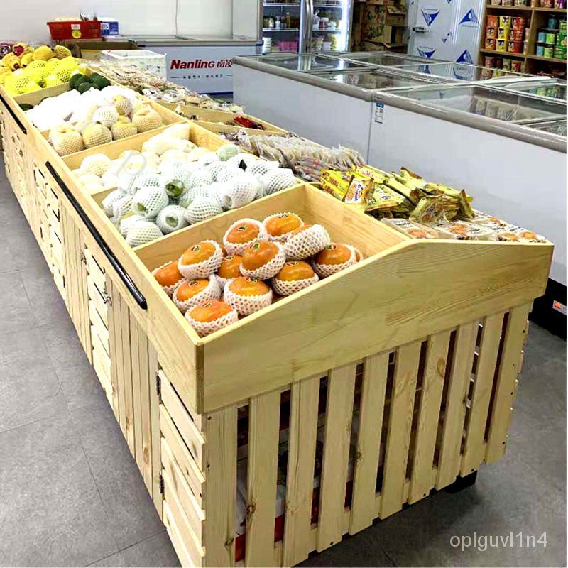 熱賣免郵 破損補發 定製實木五穀雜糧超市幹果水果果蔬架 木質散裝糖果貨架 中島展示櫃 BGSM