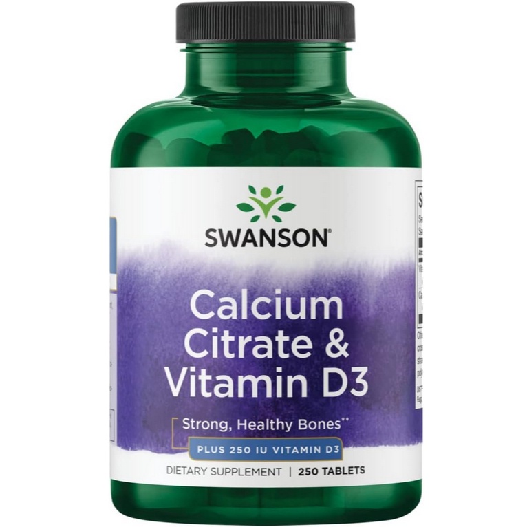 【Swanson】免運 檸檬酸鈣+維他命D Calcium Vitamin D *250錠