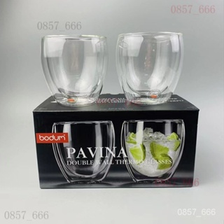 【热销】Bodum PAVINA 250ml/350ml/450ml 雙層玻璃杯 一組兩入原廠蛋杯/真空保溫杯 CI M