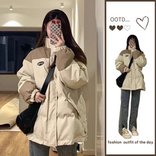 【Wik】冬天外套 羽絨外套 羽絨衣 羽絨服 棉服 棉襖 美式複古反季棉衣女冬季加厚oversize保暖加厚棉服外套