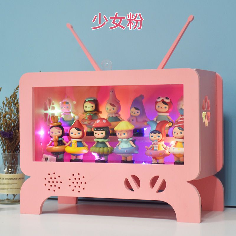 熱銷#泡泡瑪特盲盒收納展示架寢室亞克力展示盒Molly娃娃玩具收納盒#台灣新百利