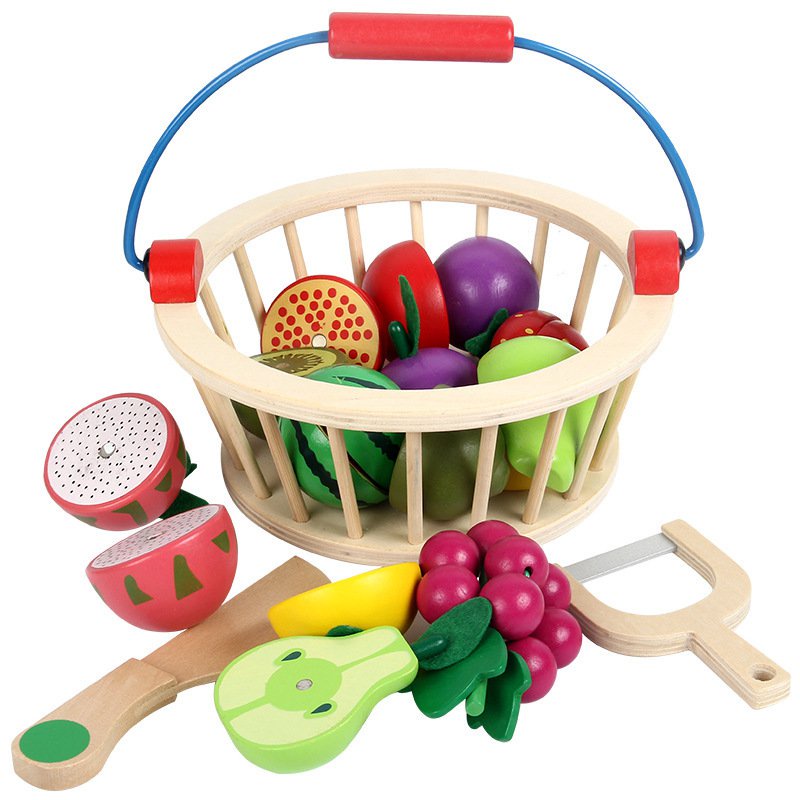 【文森母嬰】兒童木製磁性切水果玩具水果蔬菜切切看寶寶切切樂過傢傢廚房玩具 1WHI