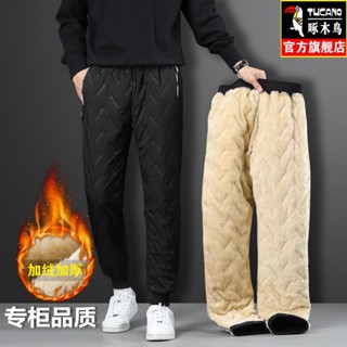 🔥熱賣精選🔥啄木鳥羊羔絨東北褲子男秋冬季加絨加厚男款羽絨棉褲保暖休閒長褲