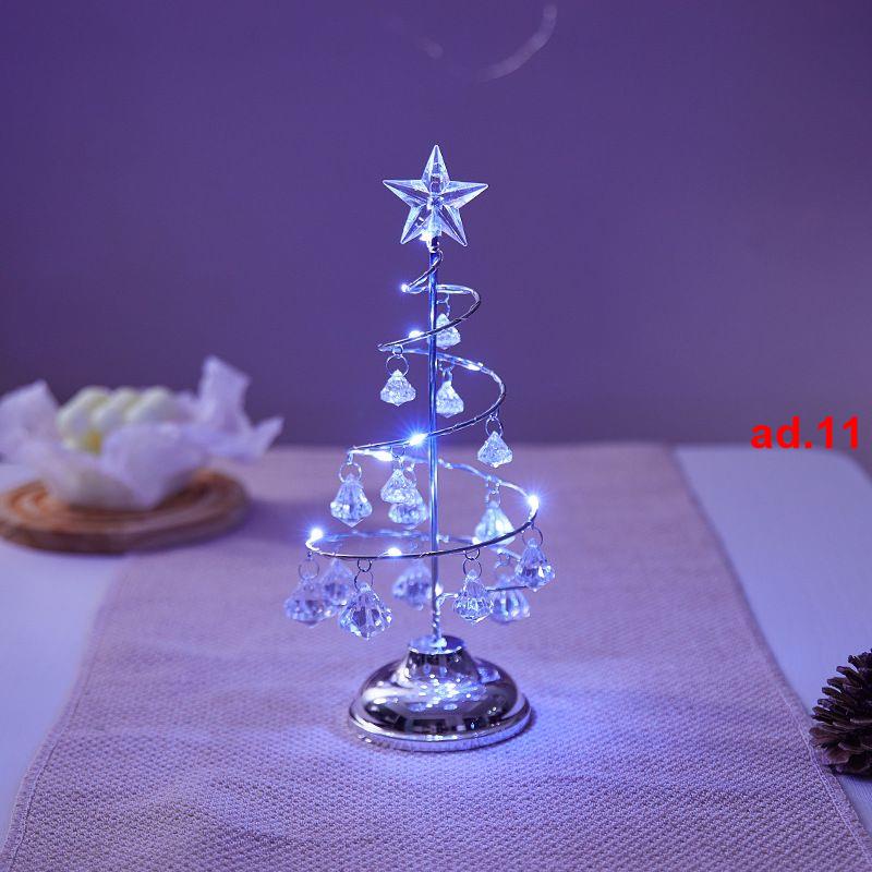 特惠~ 圣誕節裝飾品禮物電鍍鐵藝樹LED發光圣誕樹擺臺擺件夜燈