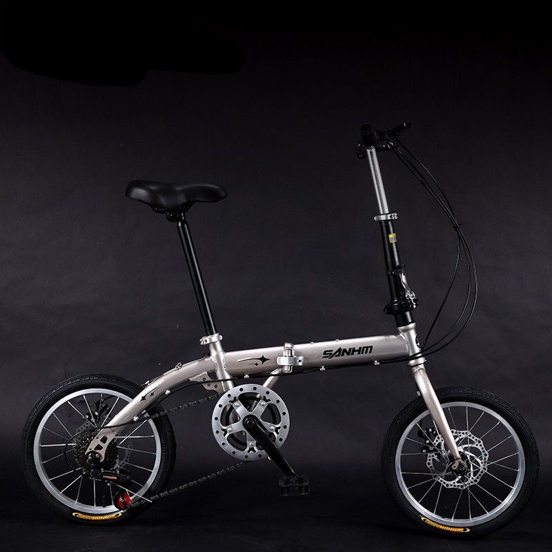 三河馬16寸折疊迷你超輕便攜成人兒童學生男女小輪變速碟剎自行車