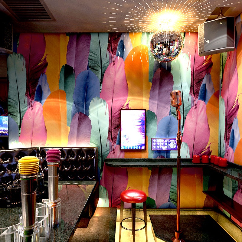 歌廳ktv專用主題包廂墻紙壁紙3d立體走廊閃光裝飾背景墻酒吧壁佈