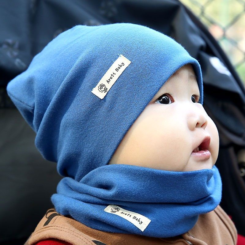 限時活動🍂雙層寶寶帽子嬰兒純棉帽子圍脖兩件套兒童帽子圍巾套裝秋冬季全棉 南極人客製化