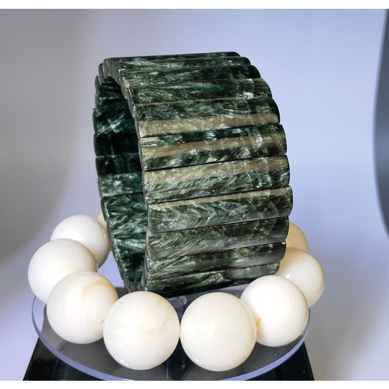 🔥極品收藏級綠龍晶 40mm+ 頂級綠龍晶手排❤️‍🔥市場極少-收藏價值非常高❤️‍🔥天使之石 綠龍晶 手排 水晶