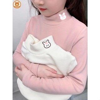 保暖衣 睡衣 兒童加厚雙面德絨寶寶高領長袖打底衫T恤洋氣女童內搭上衣打底衫