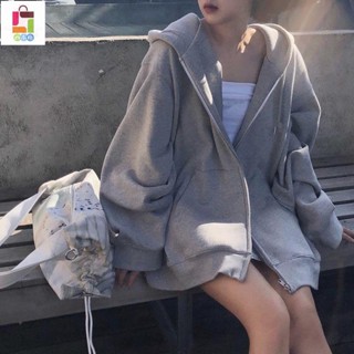 西木格 秋冬季 常規款長袖ins超火衛衣女 純色口袋袋鼠兜連帽薄款外套 內刷毛加厚休閒風韓版潮 學生寬鬆上衣開衫