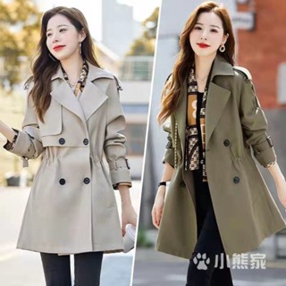風衣女中長款女 冬季外套大衣 韓版風衣女雙層有裡布短款 風衣外套大衣 春秋韓版氣質風衣外套 小個子大衣女 高檔女風衣短款