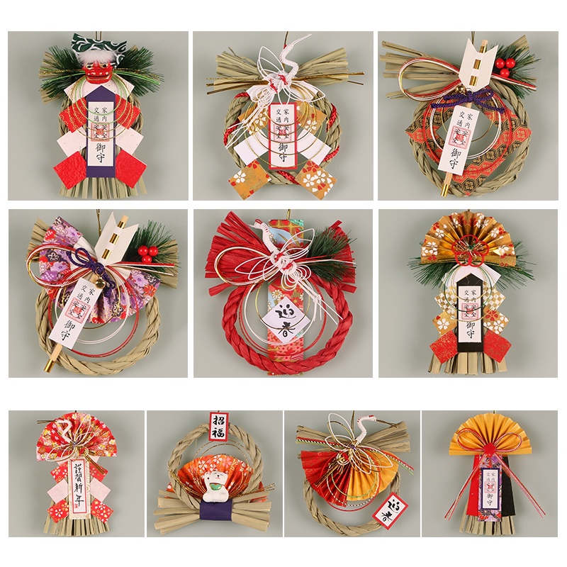 ❀❀hk01日式稻草新年擺設門松日本料理店居酒屋和風稻草擺件裝飾品
