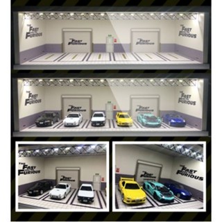 1:64 汽車模型展示 停車場景模型 模型展示盒 亞剋力 汽車模型展示 停車場模型 車位模型 汽車展示盒 汽車模型收納