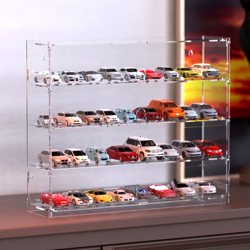 熱銷/玩具車收納柜透明亞克力模型架車位底板陳列柜掛墻小汽車展示盒