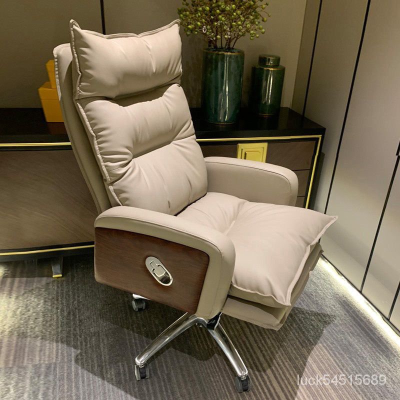 【新款#推薦】真皮老闆椅可躺電腦椅子傢用舒適高檔人體工學辦公椅總裁座椅 XBKQ