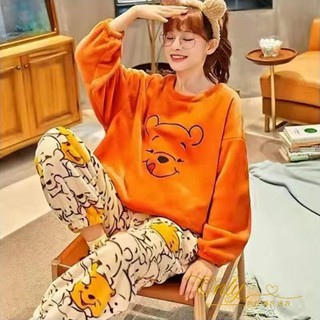 Only❤️珊瑚絨睡衣女秋冬季加絨加厚保暖春秋套裝法蘭絨冬款大碼家居服