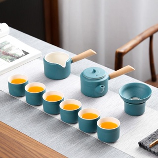 功夫茶具😄日式提梁壺功夫茶具套裝整套辦公家用客廳輕奢現代高檔防燙泡茶壺