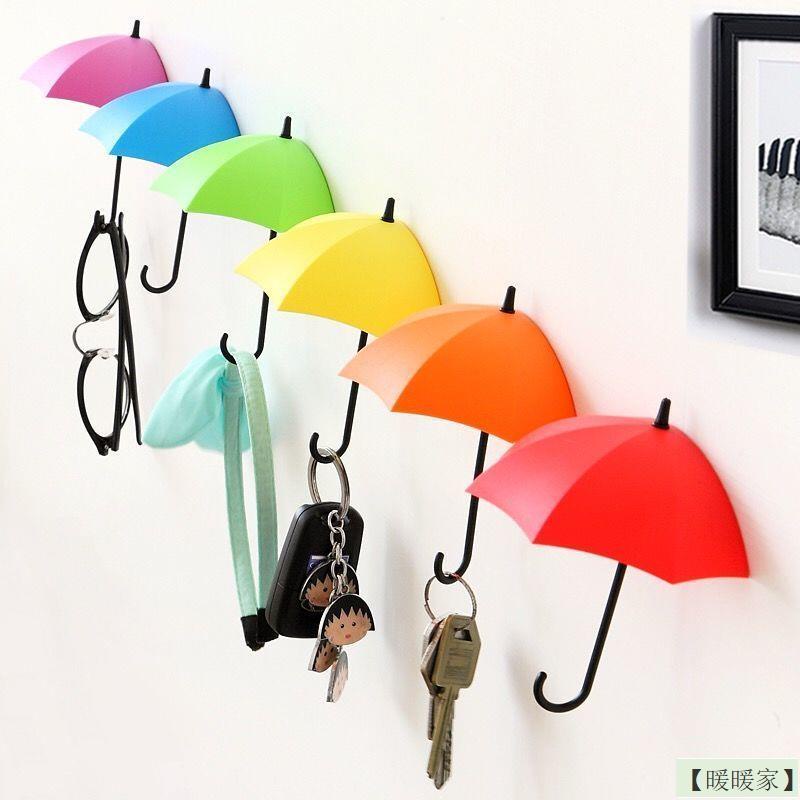 【暖暖家】掛鉤 粘鉤 雨傘牆貼 自粘 可愛少女心房間佈置3D立體小物件門雜物收納