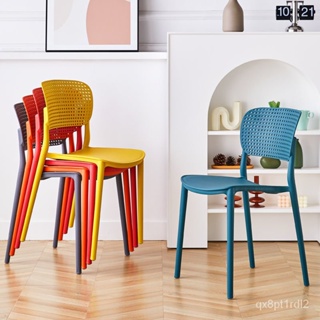 北歐塑料餐椅 懶人靠背休閒椅 時尚凳子 傢用簡約 加厚餐桌椅