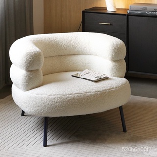 【 熱銷】小沙發 網紅BOBO羊羔絨休閒沙發椅單人沙發輕奢現代客廳躺椅陽臺 懶人沙發