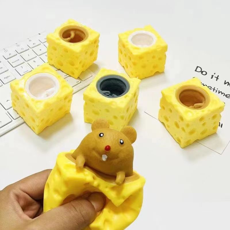 【解壓捏捏樂】創意解壓捏捏樂玩具可愛奶酪老鼠擠壓杯減壓倉鼠杯玩具