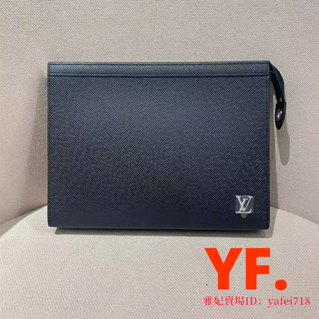 【二手】LV 路易威登 新款男包 黑色 POCHETTE VOYAGE 中號 手拿包 M30450 現貨