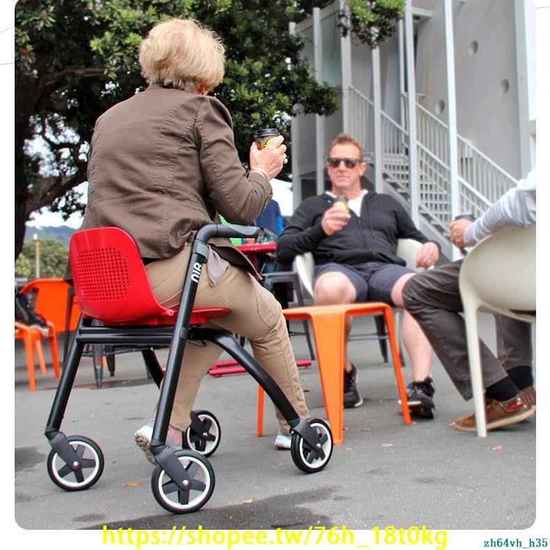 熱銷-【免運】新西蘭NIP老人助行器四輪老年手推車拐杖凳輔助行走助步輕便折疊