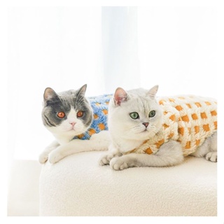 *囡仔* 貓咪 衣服 華夫餅 寵物 馬甲 保暖 冬季 背心 可愛 上衣 棉襖 寵物 服飾