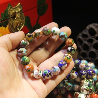 【 桃園市出貨 】北京景泰藍磨光手串手鏈手鐲銅胎掐絲琺瑯老貨DIY飾品收藏級禮品