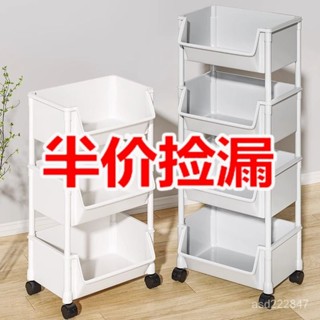 臺灣新款可移動書架置物架落地兒童玩具多層傢用零食小推車簡易書櫃收納架