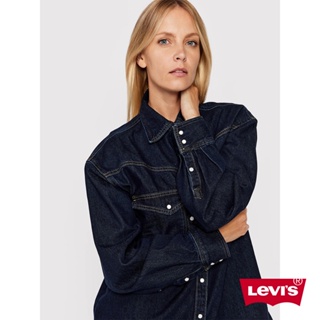 Levis XL版牛仔襯衫外套 / 原色 / 質感珍珠釦 女款 A3364-0000 熱賣單品